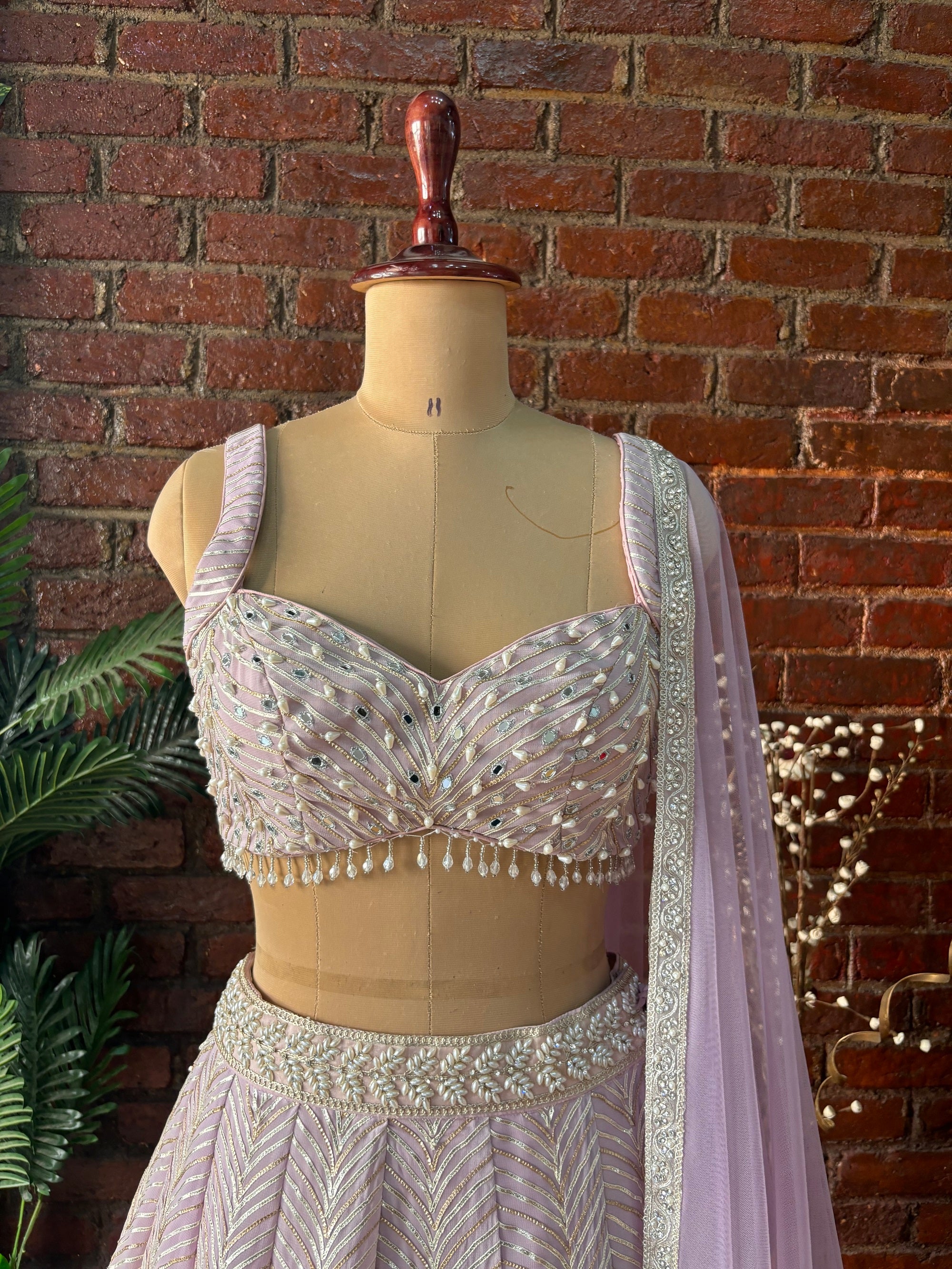 Mauve Gotta work Lehenga