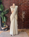 Champagne Gold Shimmer Tissue Saree - Waliajones saree