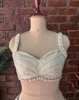 Champagne Gold Shimmer Tissue Saree - Saree and blouse