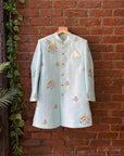 Aqua Blue Embroidered Sherwani - india dress for men