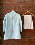 Aqua Blue Embroidered Sherwani - india dress for men