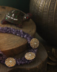 Amethyst Beads Fusion Look Purple Jadtar Stone Set - indian jewelry set Canada