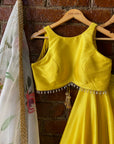 Yellow Lehenga Set with Hand Painted Dupatta - lehenga
