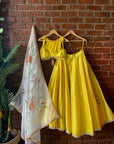 Yellow Lehenga Set with Hand Painted Dupatta - lehenga