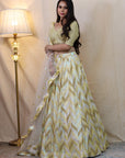 Lime Yellow Sequence Lehenga Set - lehenga dress