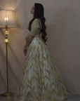 Lime Yellow Sequence Lehenga Set - lehenga dress