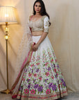 Hand Paint Lehenga with Matching Sweetheart Neckline - ladies indian outfits