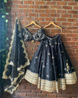 Black Placement Embroidered Lehenga Set - lehenga choli lehenga choli