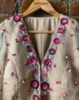 Beige Organza Peplum Top and Sharara Set - indian ethnic clothes
