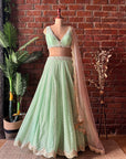 Green Gotta Work Lehenga Set