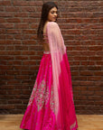 Hot Pink Hand Embroidered Lehenga Set - lehenga choli lehenga choli