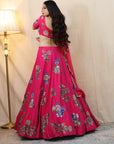 Hot Pink Applique Lehenga Set - lehenga choli lehenga choli