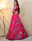 Hot Pink Applique Lehenga Set - lehenga choli lehenga choli
