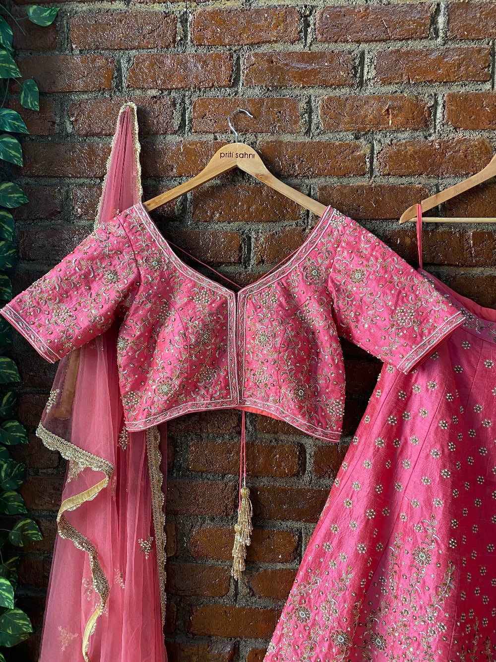 Blush Pink Raw Silk Bridal Hand Embroidered Lehenga Set - lehenga dress