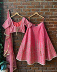 Blush Pink Raw Silk Bridal Hand Embroidered Lehenga Set - lehenga dress
