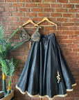 Black and Ivory Lehenga Set - indian ethnic wear