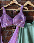 Sage Green and Lavender Lehenga - lehenga indian dress