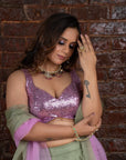Sage Green and Lavender Lehenga - lehenga indian dress
