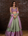 Sage Green and Lavender Lehenga - lehenga indian dress