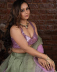 Sage Green and Lavender Lehenga - lehenga indian dress