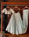 Aqua Blue Hand Embroidered Lehenga Set - lehenga designer lehenga