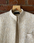 Ivory Thread Work Sherwani Jacket Set - mens clothing indian