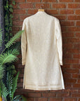 Ivory Thread Work Sherwani Jacket Set - mens clothing indian
