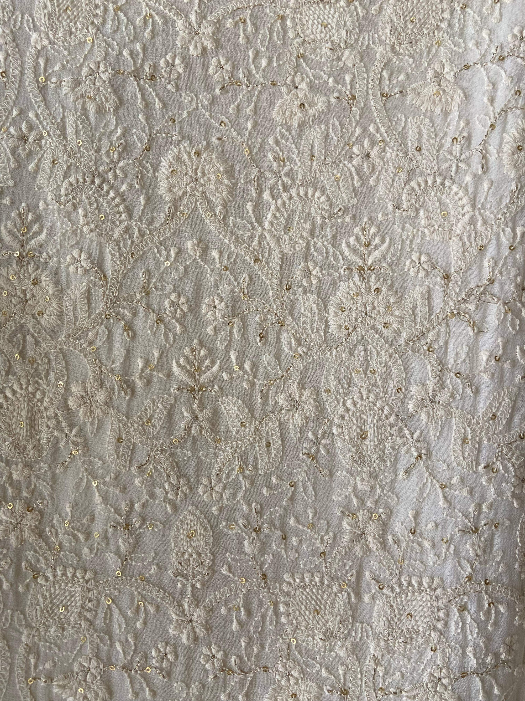 Ivory Kurta Pant with Thread Work Vest - indian men's clothing