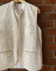 Ivory Kurta Pant with Thread Work Vest - indian men's clothing