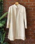 Ivory Thread Work Sherwani Jacket Set - mens clothing indian