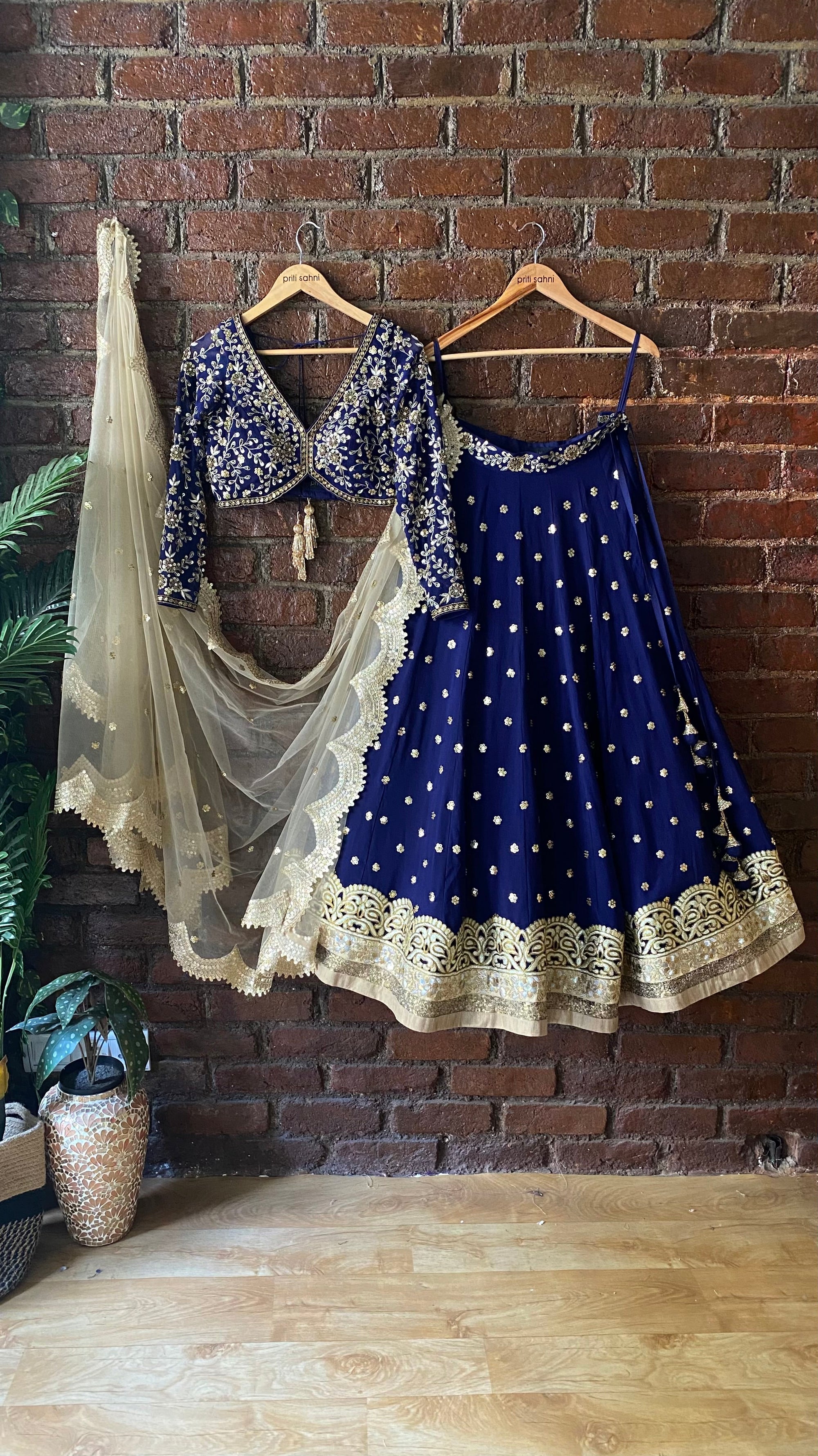 Midnight Blue Shramily Lehenga Set - lehenga set
