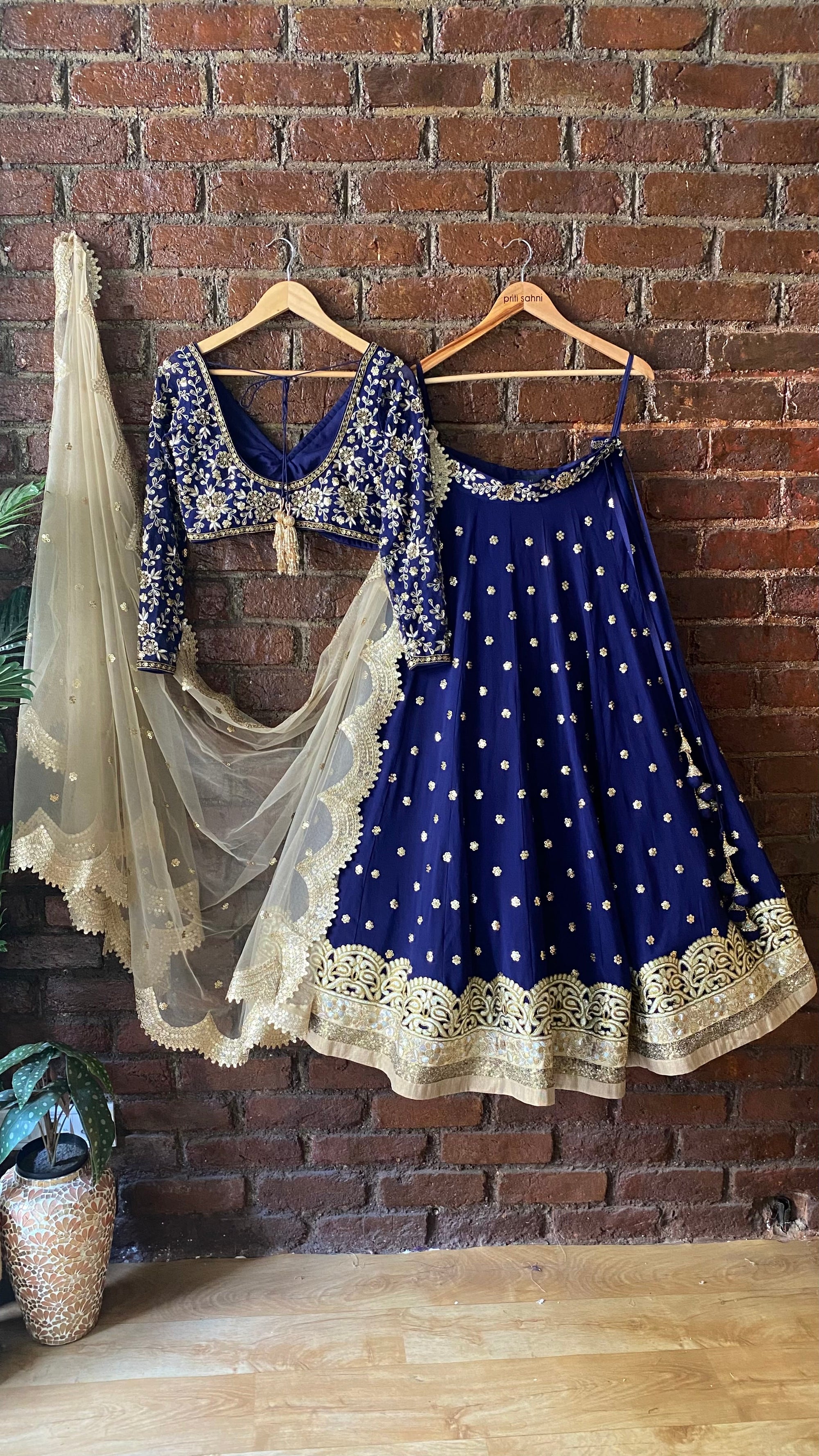 Midnight Blue Shramily Lehenga Set - lehenga set