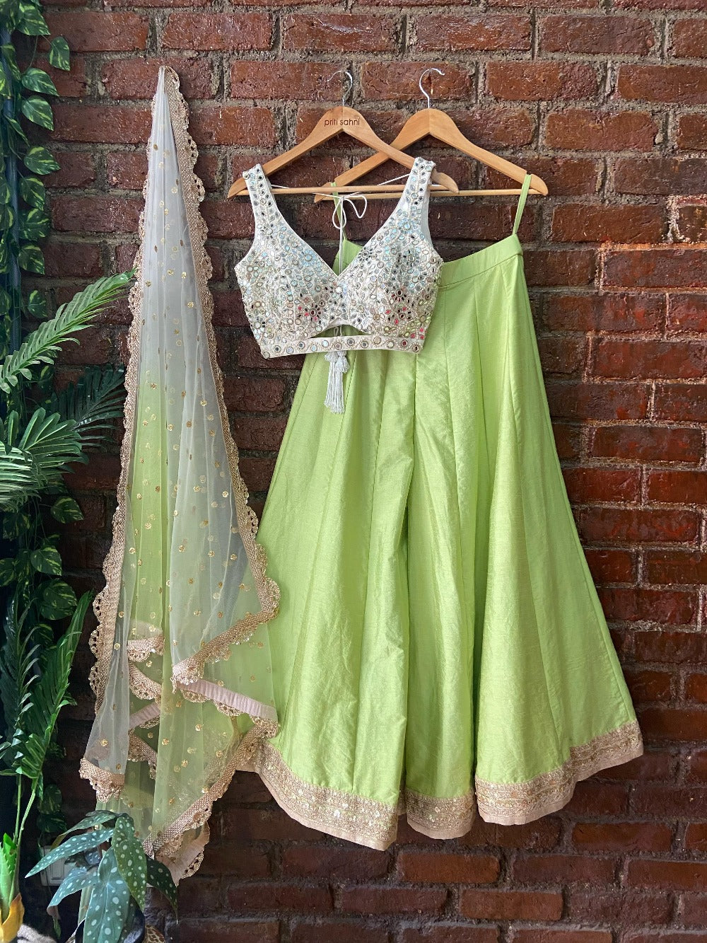 Lime Green and Ivory Palazzo Set WaliaJones Lime Green and Ivory Palazzo Set WaliaJones