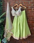 Lime Green and Ivory Palazzo Set - indian ethnic outfit
