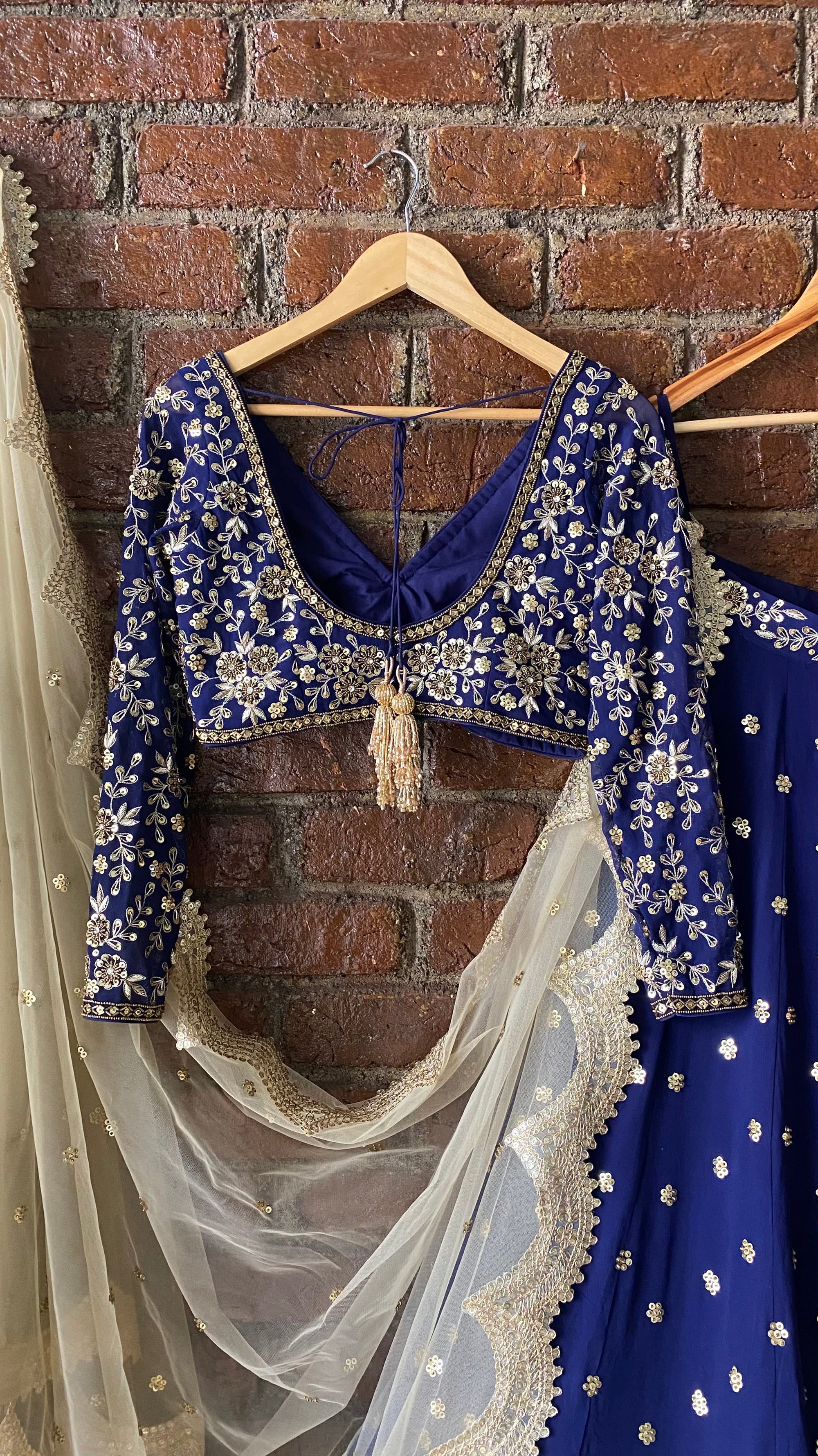Midnight Blue Shramily Lehenga Set - lehenga set
