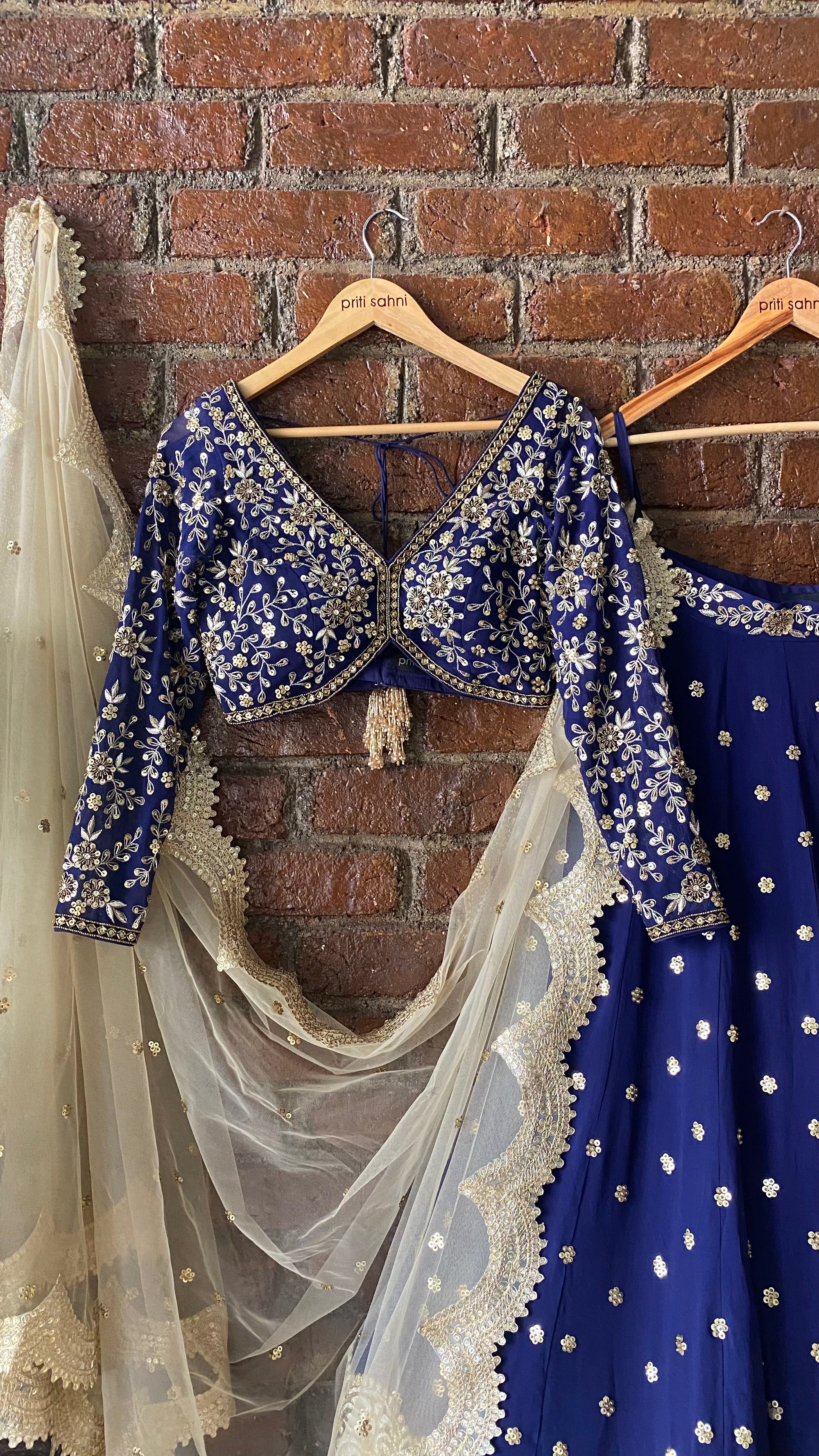 Midnight Blue Shramily Lehenga Set - lehenga set