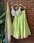 Lime Green and Ivory Palazzo Set - indian ethnic outfit