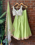 Lime Green and Ivory Palazzo Set - indian ethnic outfit