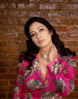 Fuchsia Pink Floral Pant Suit - pant suit for women