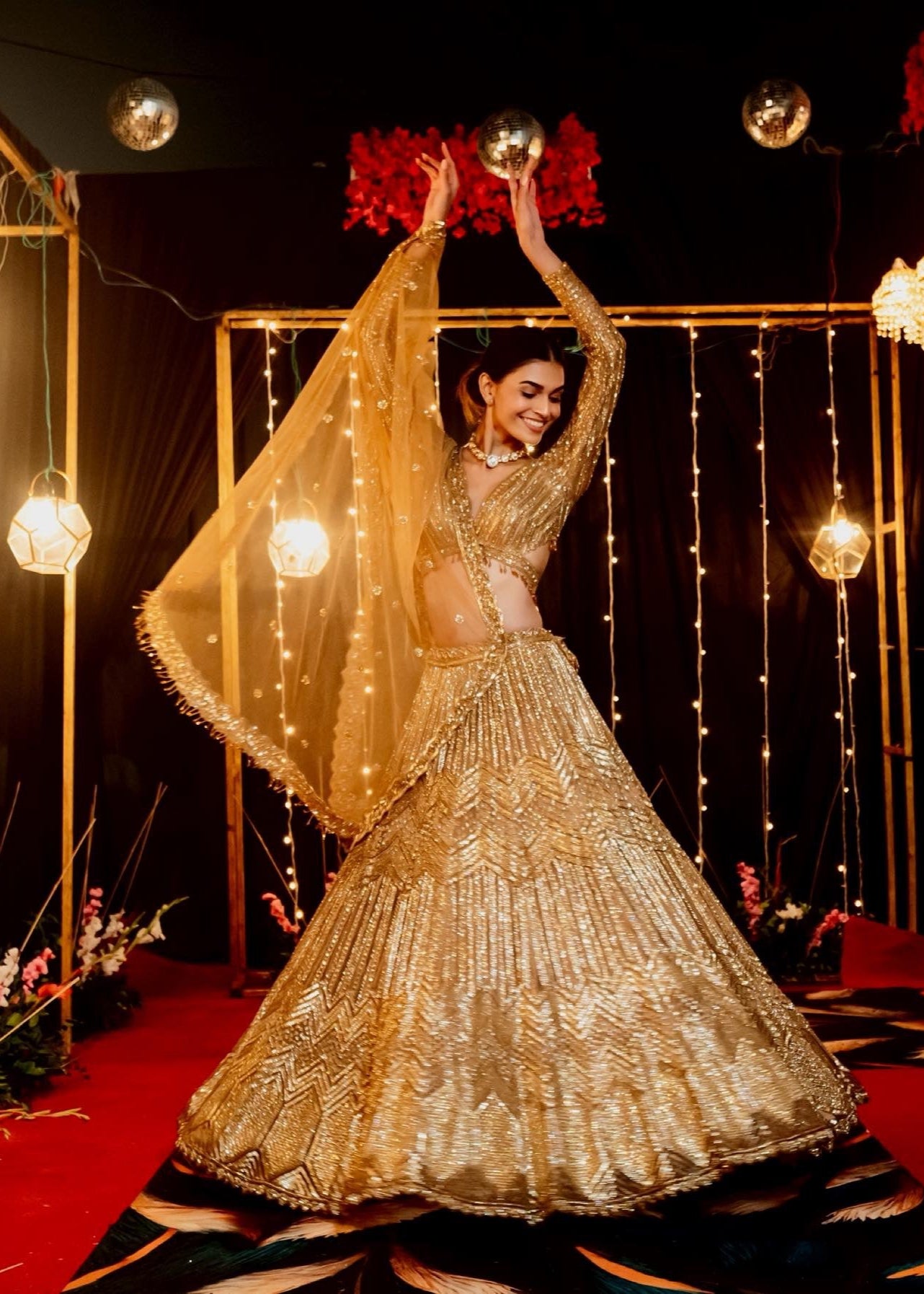 Icarus Gold Lehenga Set - golden lehenga Australia