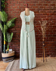 Mint Sequin work Jacket and Pant Set