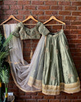 Sage Green Embroidered Lehenga Set - lehenga set
