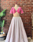 Mauve and Hot Pink Gotta work Lehenga - Hot Pink dresses