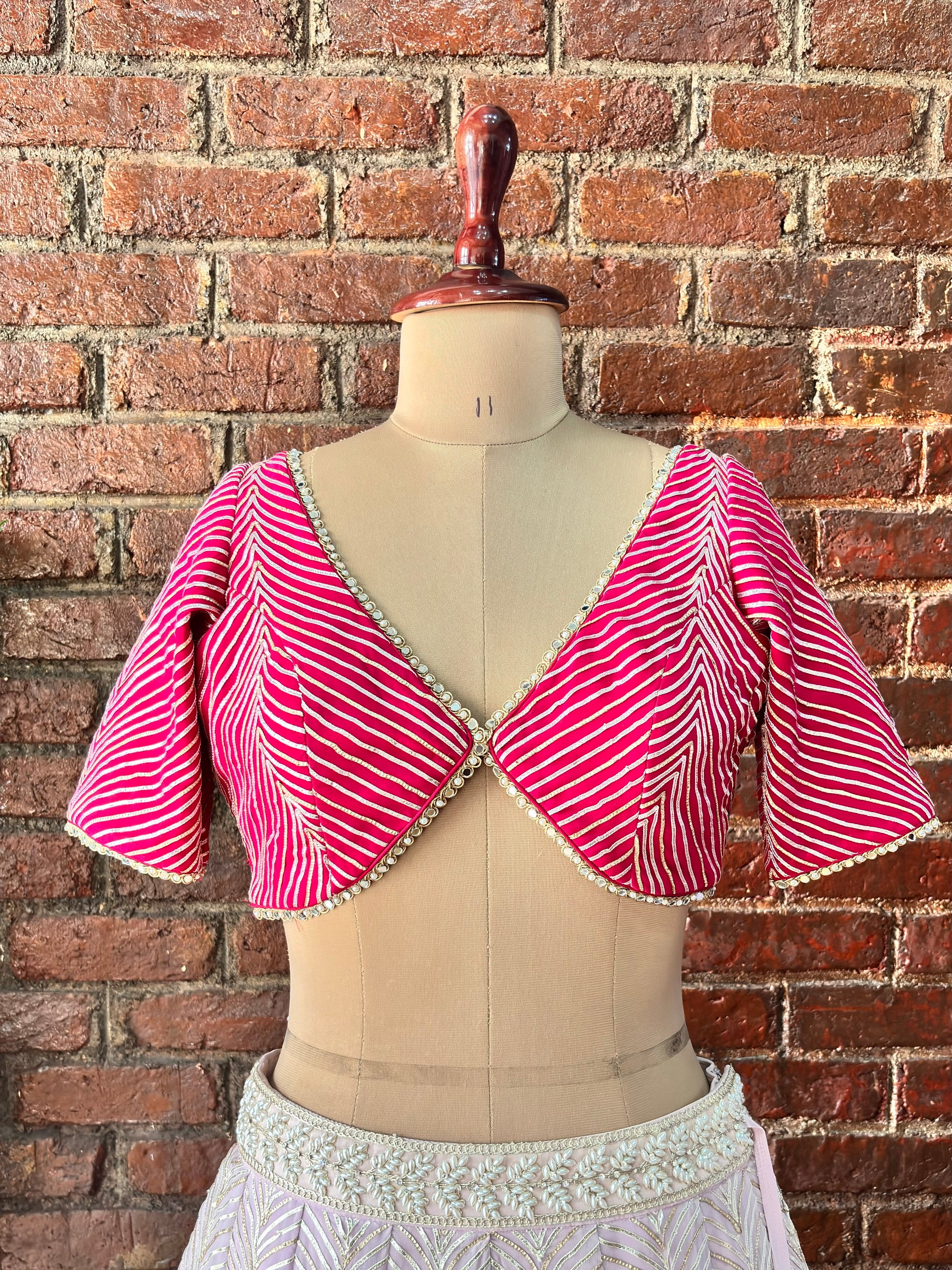 Mauve and Hot Pink Gotta work Lehenga - Blouse New Zealand