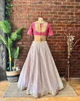 Mauve and Hot Pink Gotta work Lehenga - Ghagra choli