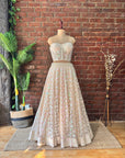 Beige Sequin work Corset and Lehenga - lehenga choli