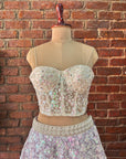 Ivory Corset and Lavender Sequin work Lehenga - Corset