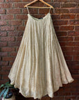 Beige and Ivory Hand Embroidered Lehenga Set - embroidered lehenga set