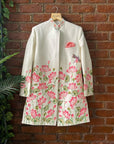 Lotus Hand Painted Sherwani Set - sherwani set