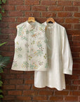 Floral Hand Painted Kurta and Bundi Set - indian attire for men